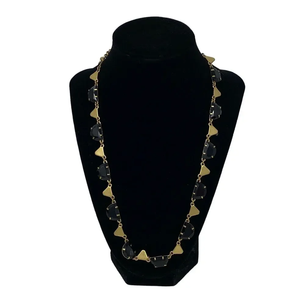 Madewell Woman's Black Gold Triangle Necklace Fashion Jewelry 21" - Picture 5 of 8